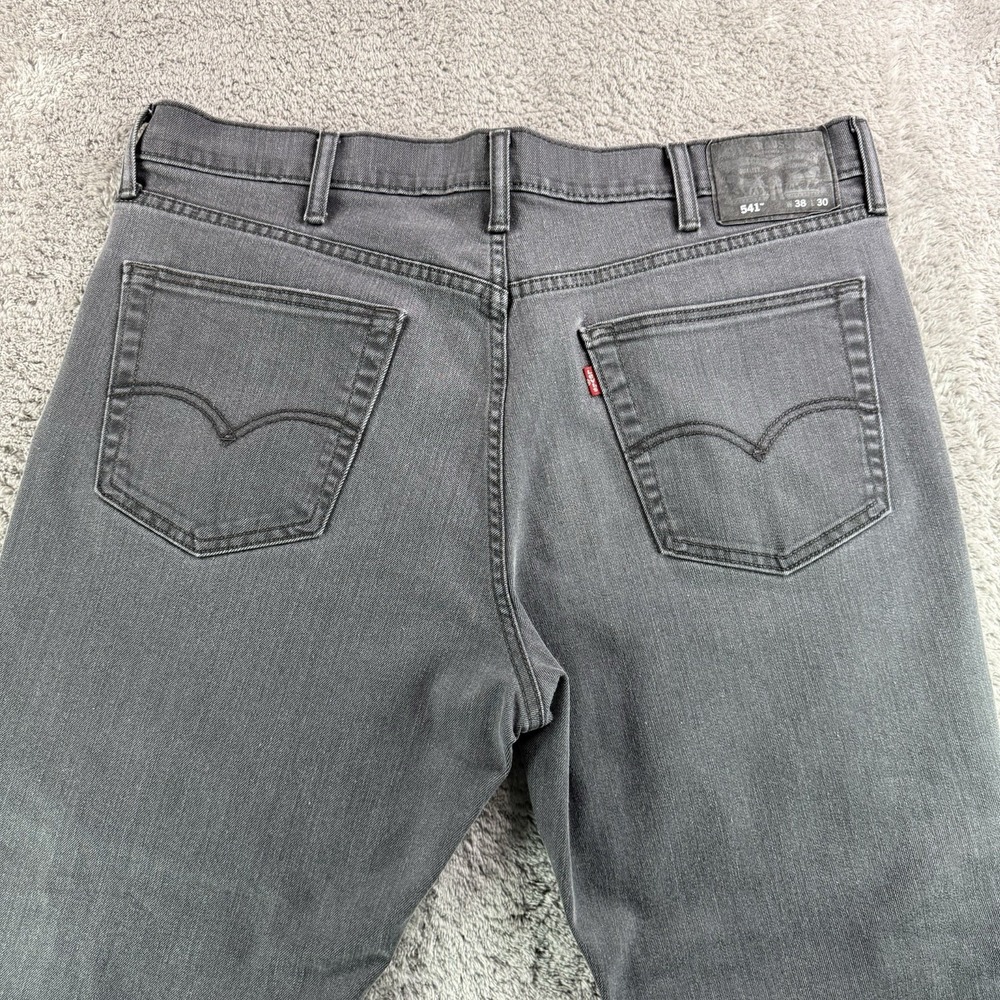 Levi’s 541 Athletic Taper Jeans Mens 38x30 (fits 40x29) Gray Stretch Denim - Picture 7 of 12